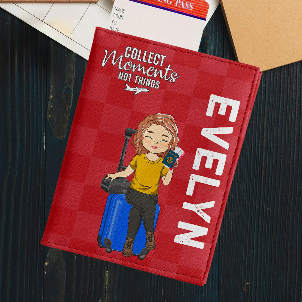 Collect Moments Not Things - Personalized Custom Passport Cover - Image 6
