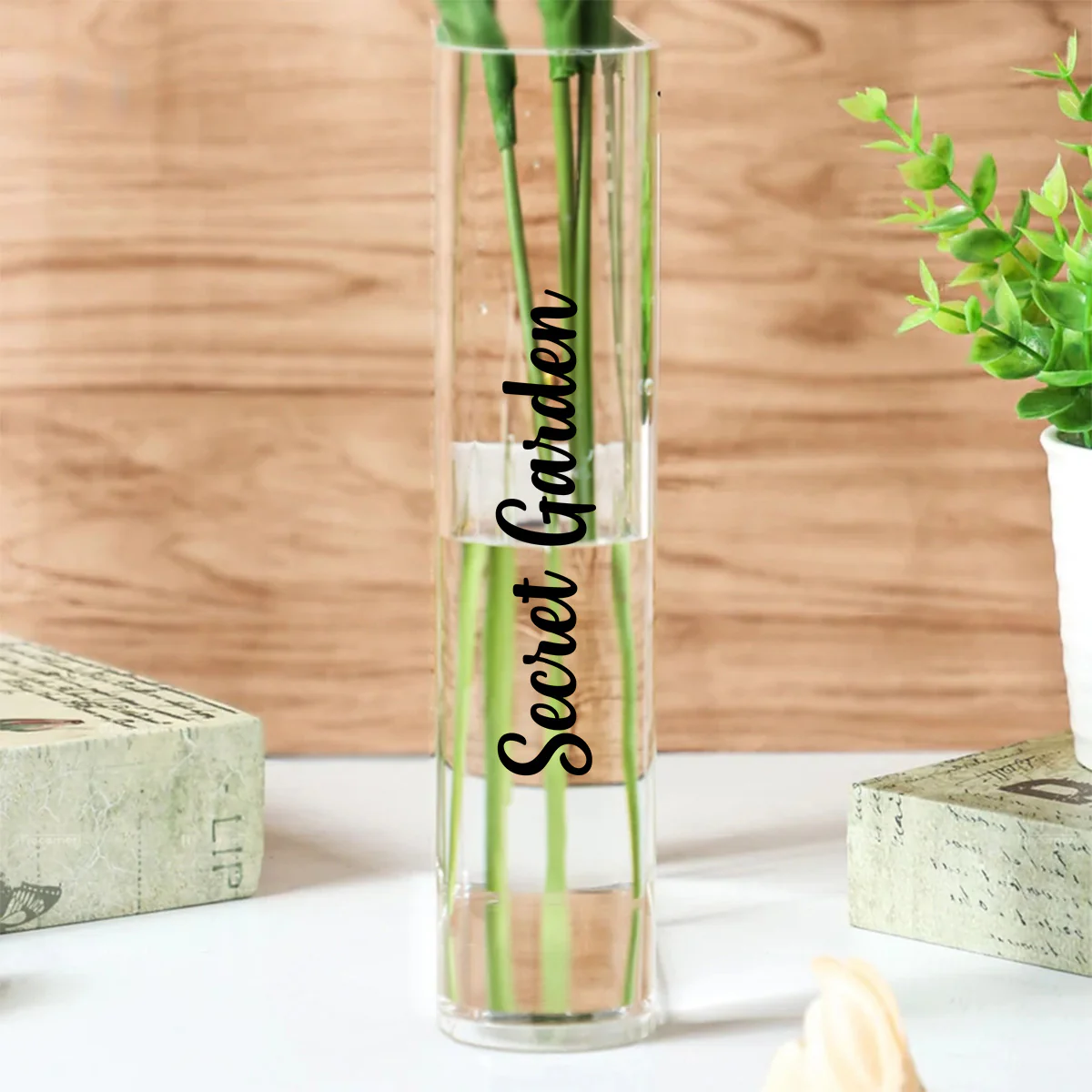 Collection Of Flowers - Personalized Custom Acrylic Book Vase - Image 3