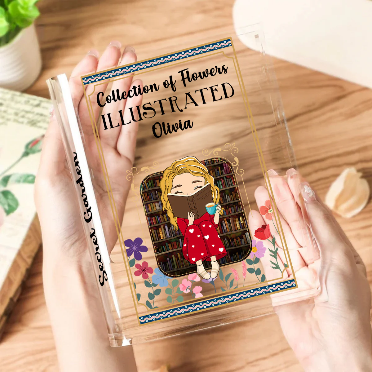 Collection Of Flowers - Personalized Custom Acrylic Book Vase - Image 4