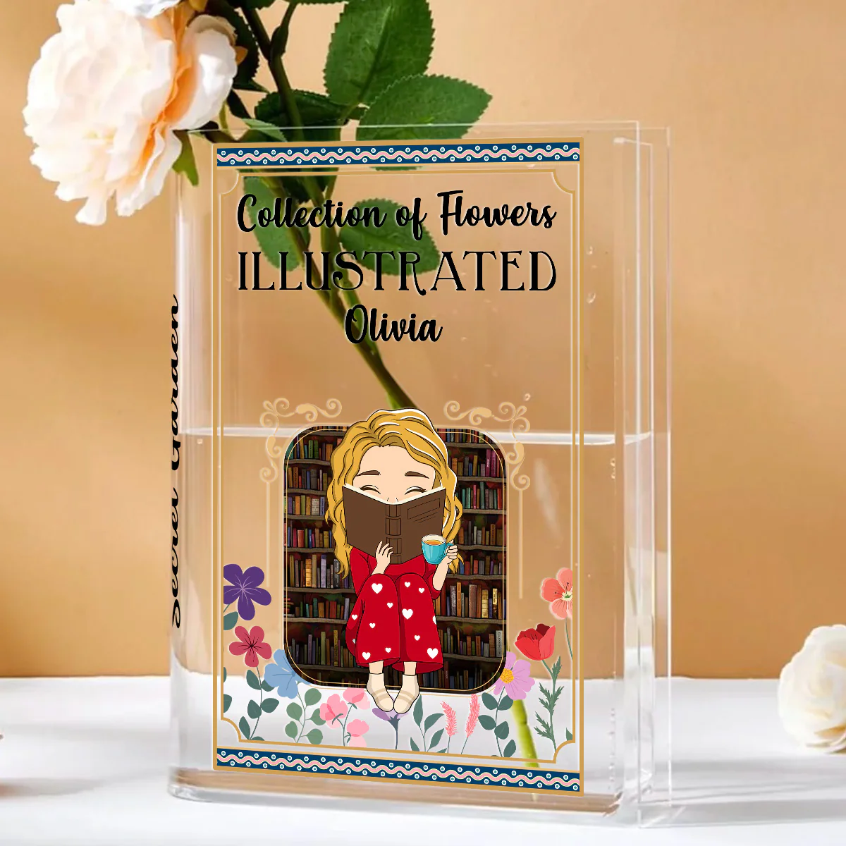 Collection Of Flowers - Personalized Custom Acrylic Book Vase - Image 5