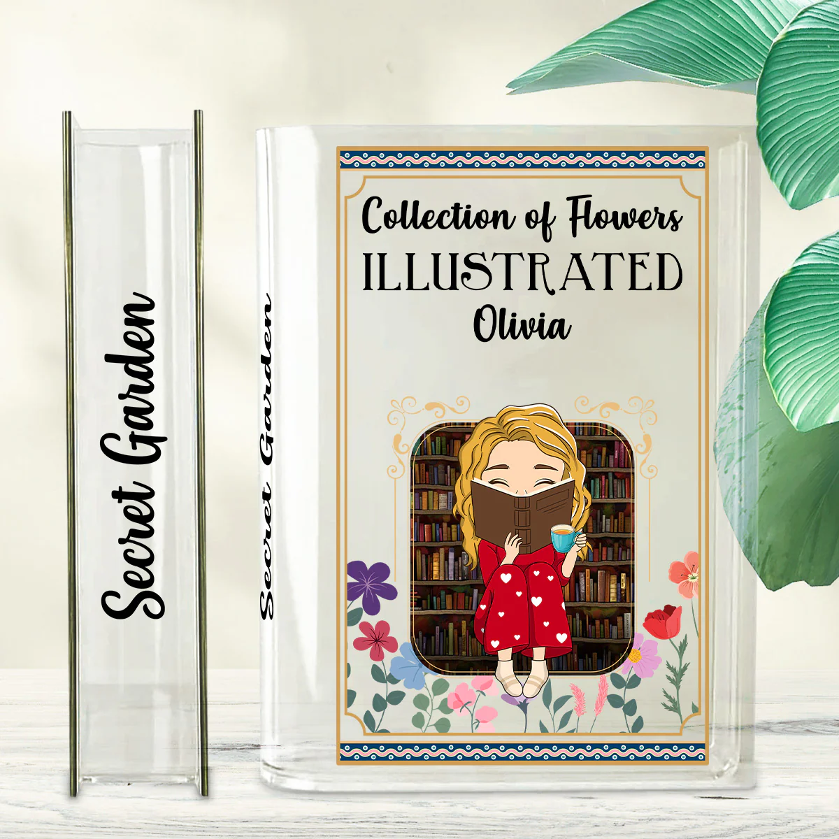 Collection Of Flowers - Personalized Custom Acrylic Book Vase - Image 6