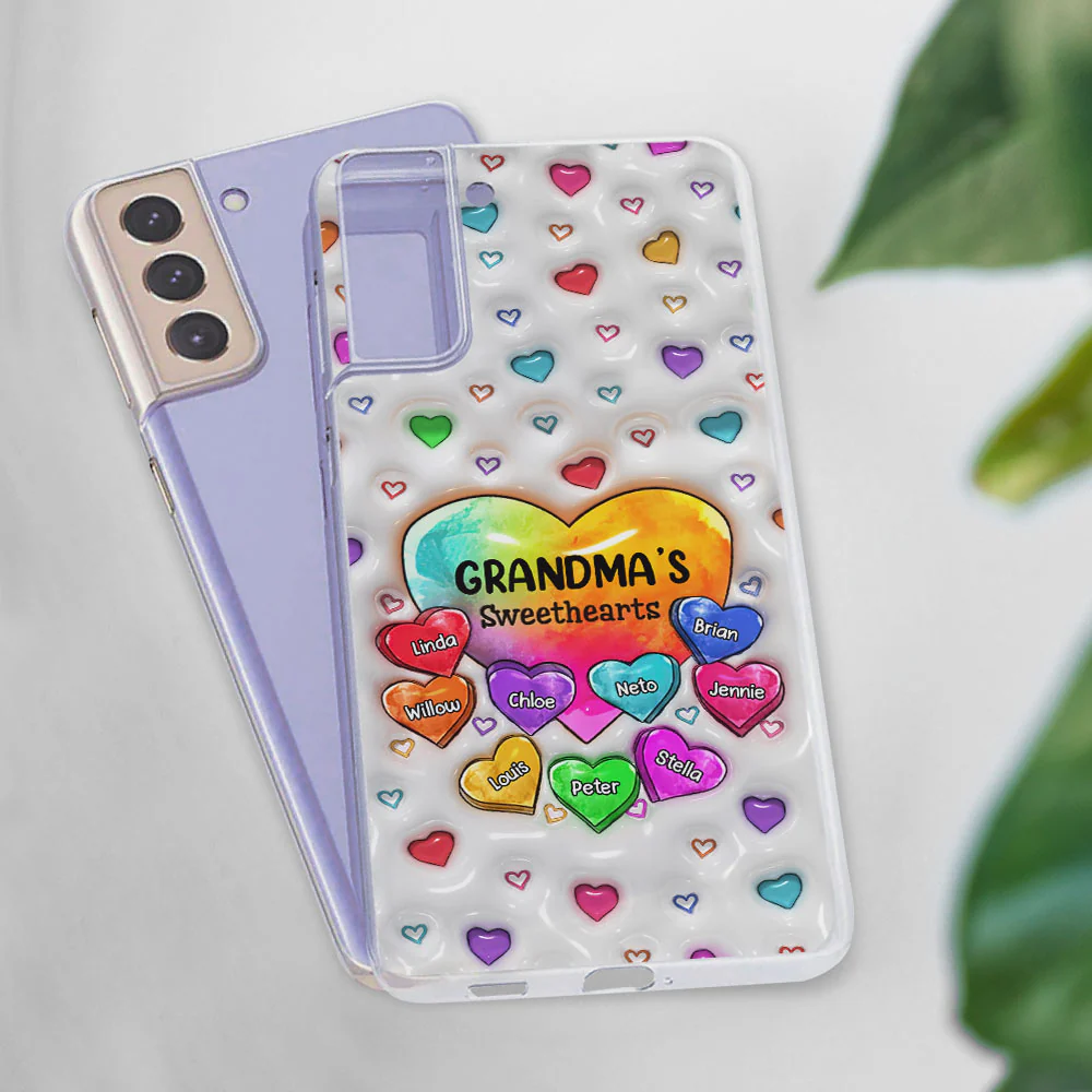 Colorful Sweethearts Grandma -  Personalized Custom 3D Inflated Effect Phone Case - Image 3