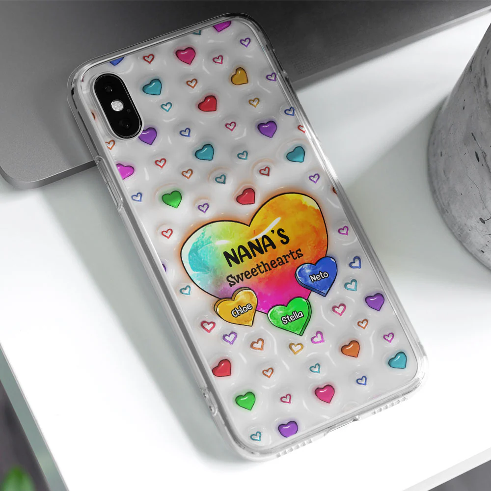 Colorful Sweethearts Grandma -  Personalized Custom 3D Inflated Effect Phone Case - Image 4