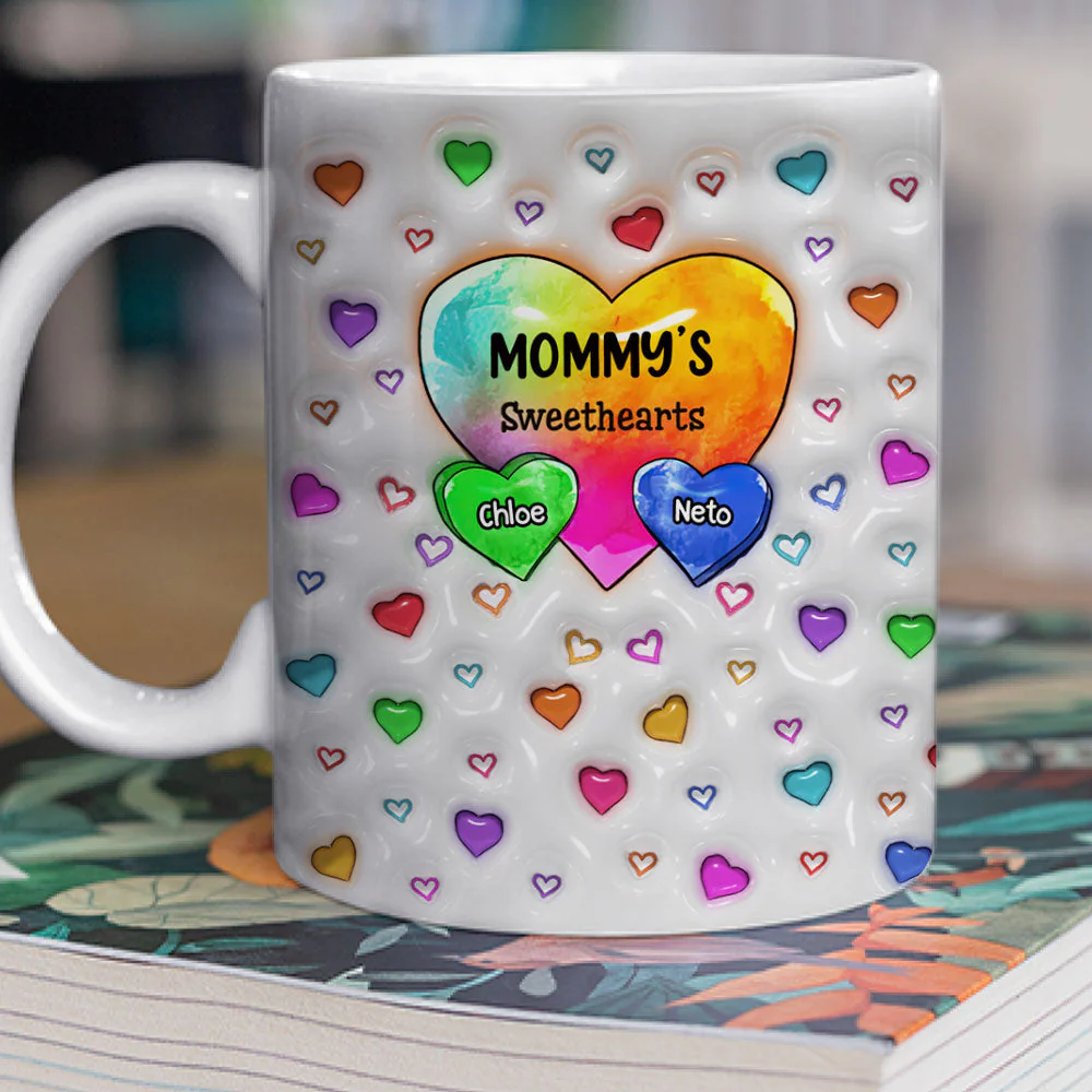 Colorful Sweethearts Grandma - Personalized Custom 3D Inflated Effect Mug - Image 2