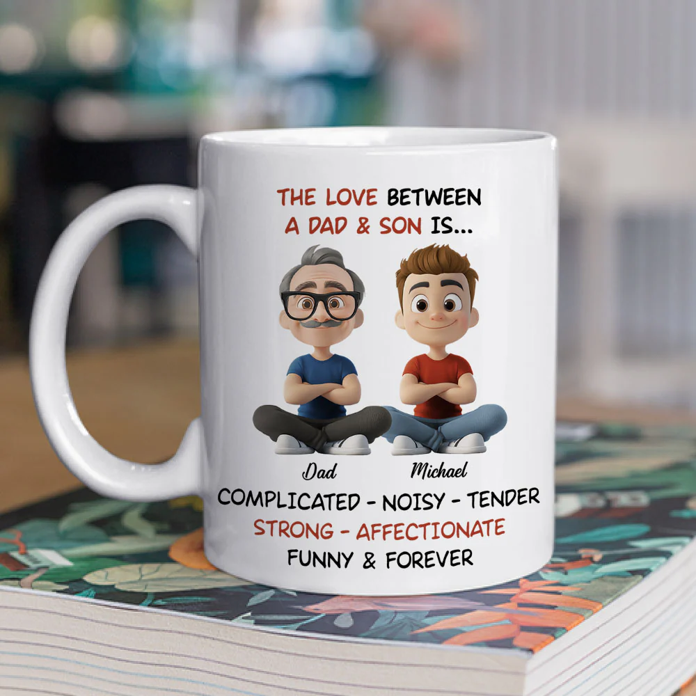 Complicated Noisy Tender Dad Son - Personalized Custom Coffee Mug - Image 2