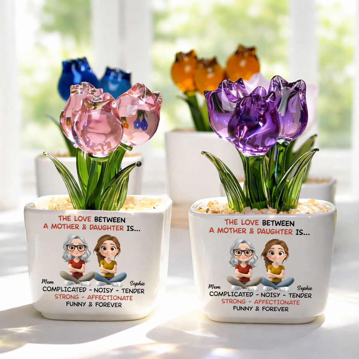 Complicated Noisy Tender - Personalized Custom Glass Everlasting Tulips - Image 3