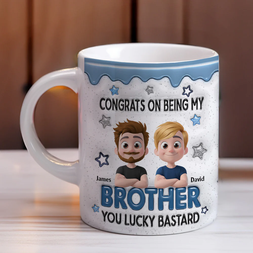 Congrats Bro - Personalized Custom 3D Inflated Effect Mug - Image 2
