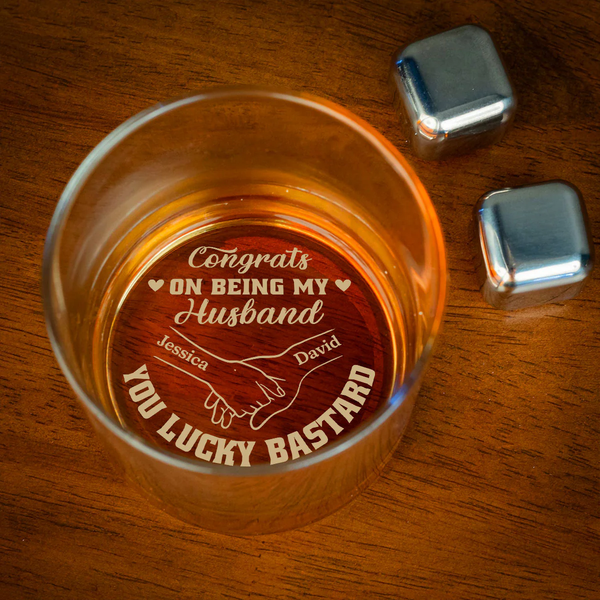Congrats My Bastard - Personalized Custom Engraved Whiskey Glass - Image 2