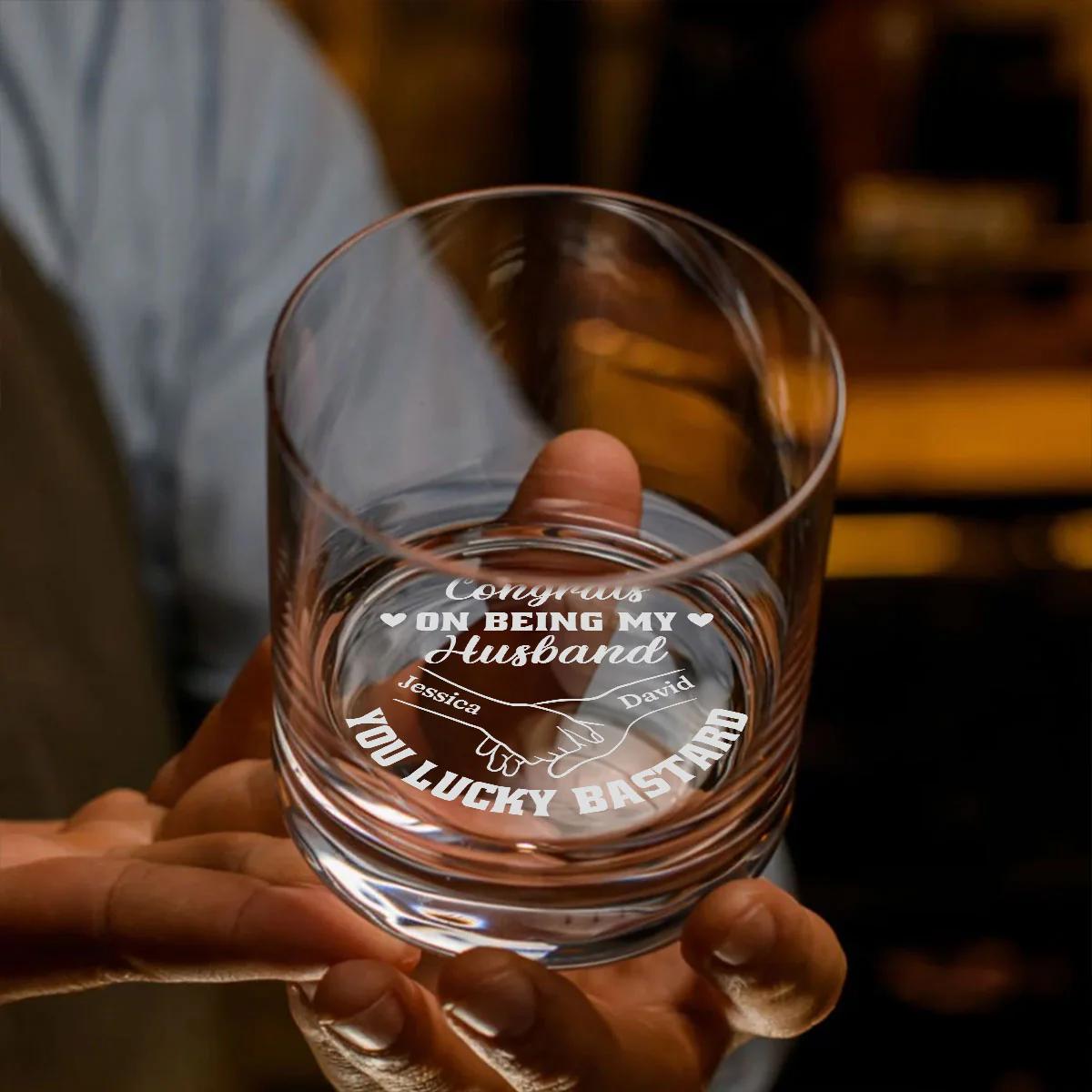 Congrats My Bastard - Personalized Custom Engraved Whiskey Glass - Image 3
