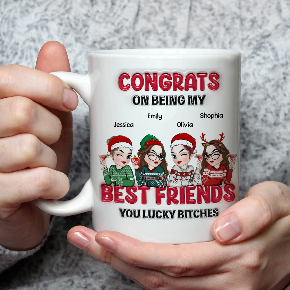 Congrats My Bestie - Personalized Custom 3D Inflated Effect Coffee Mug - Image 5