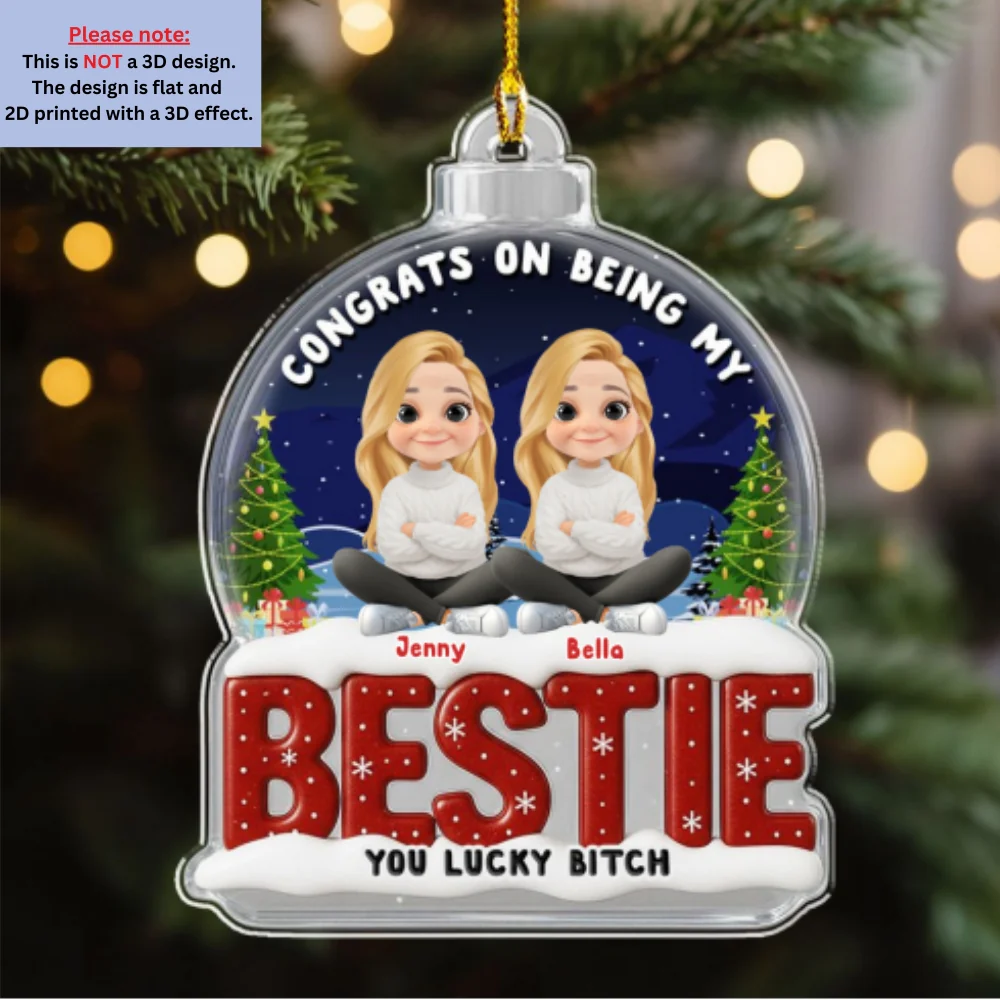 Congrats My Bestie - Personalized Custom Acrylic Ornament - Image 7