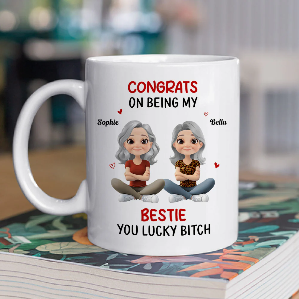 Congrats My Bestie - Personalized Custom Coffee Mug - Image 2