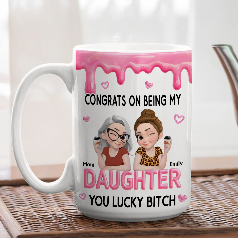 Congrats My Daughter - Personalized Custom Coffee Mug - Image 3