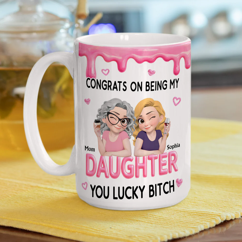 Congrats My Daughter - Personalized Custom Coffee Mug - Image 4