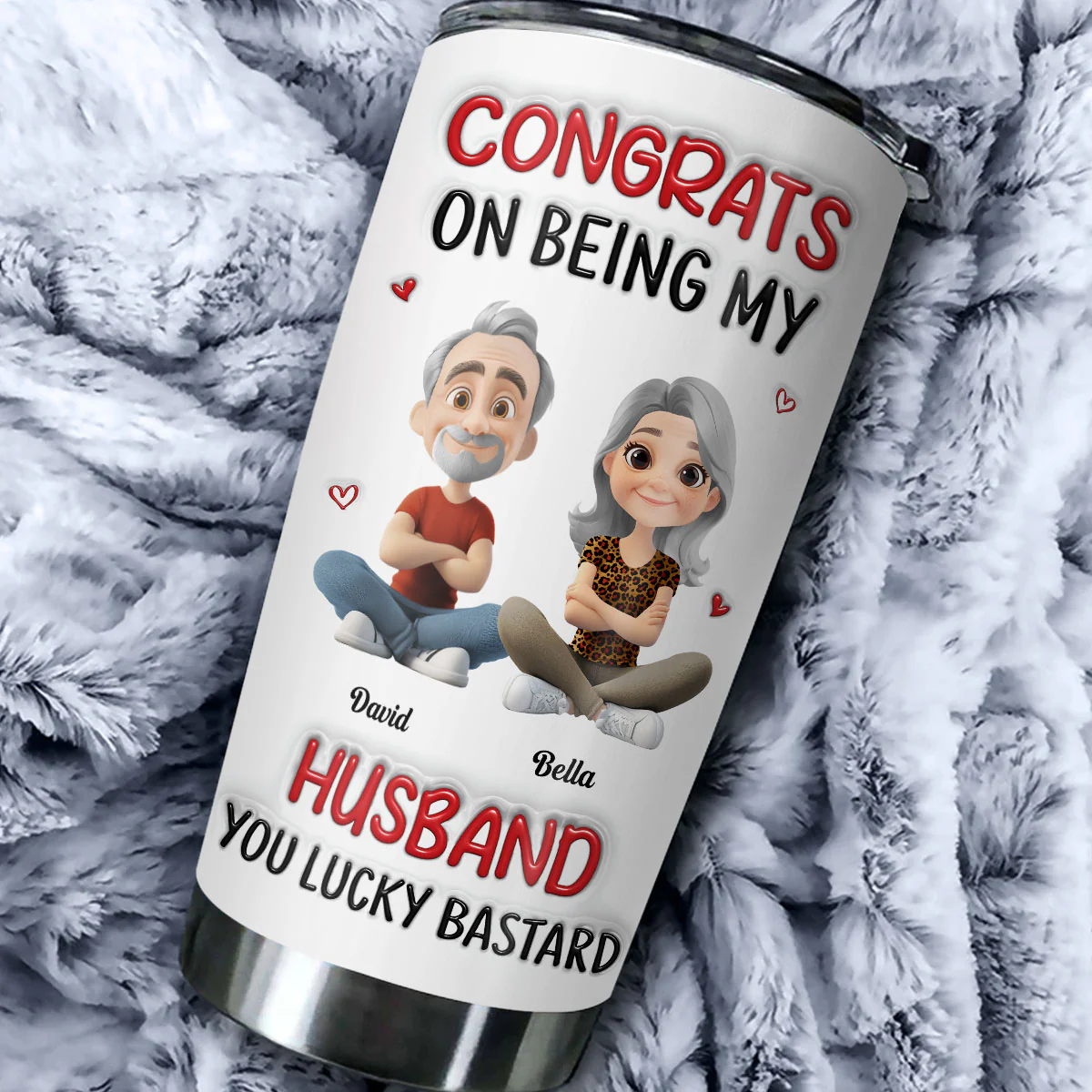 Congrats My Husband - Personalized Custom 3D Inflated Effect Tumbler - Image 2
