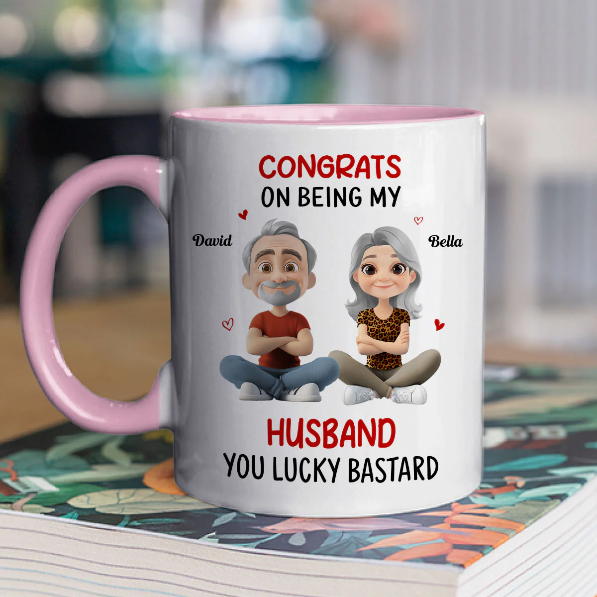 Congrats My Husband - Personalized Custom Accent Mug - Image 2