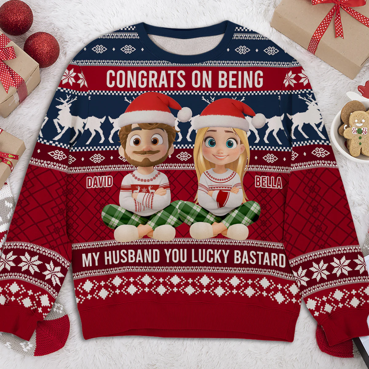 Congrats My Husband - Personalized Custom All-Over-Print Sweatshirt - Image 4
