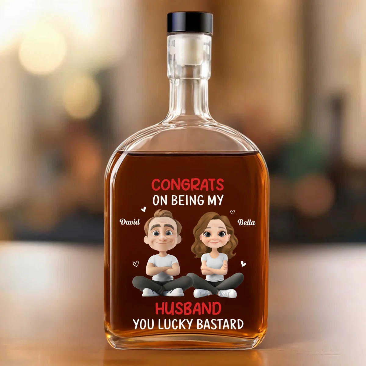 Congrats My Husband - Personalized Custom Spirits Decanter - Image 6