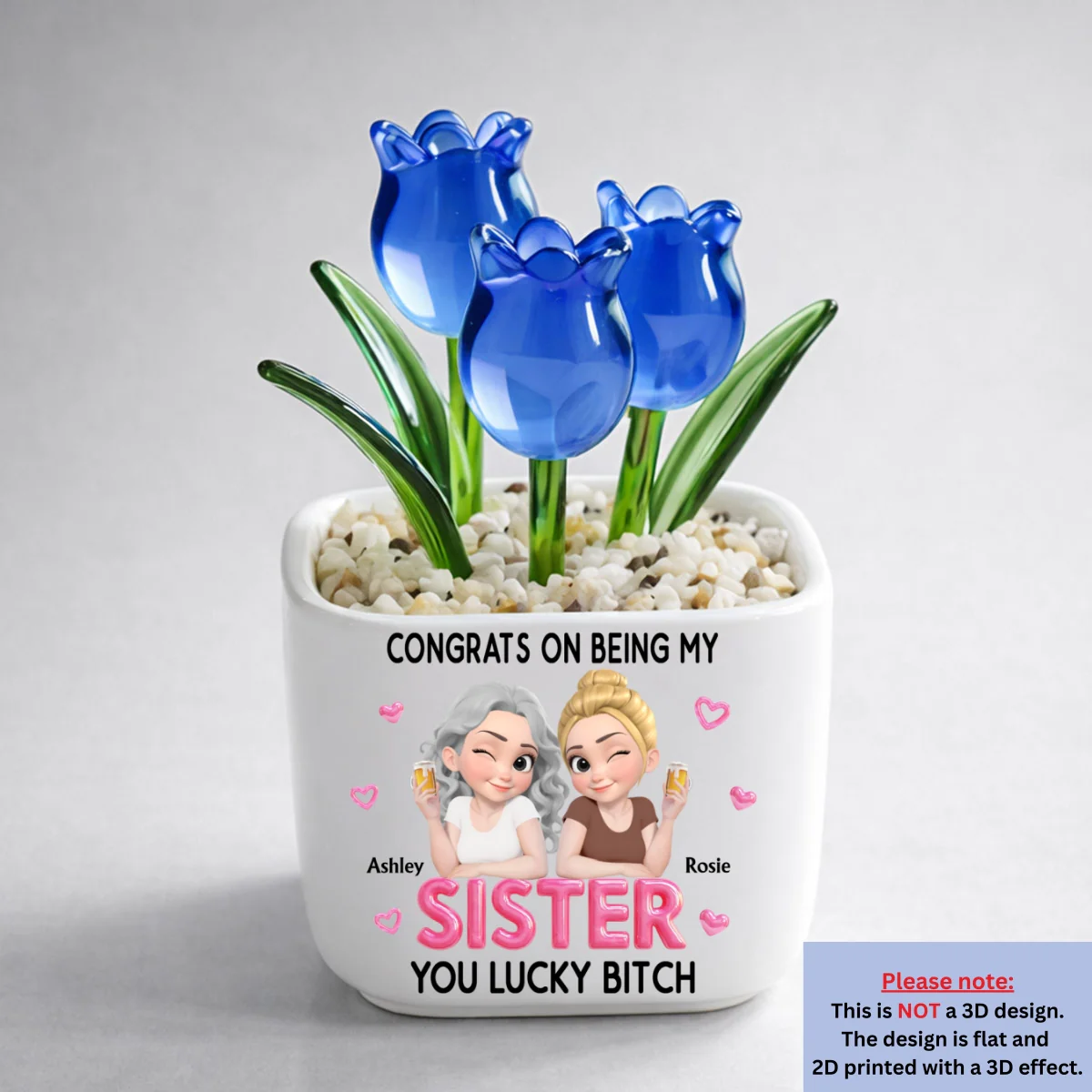 Congrats My Sister - Personalized Custom Glass Everlasting Tulips - Image 7