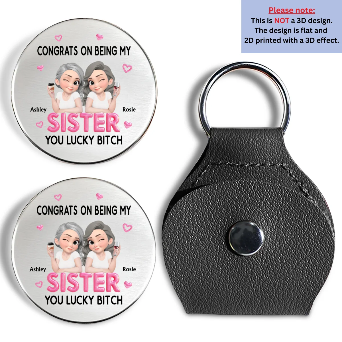 Congrats My Sister - Personalized Custom Pocket Hug - Image 7