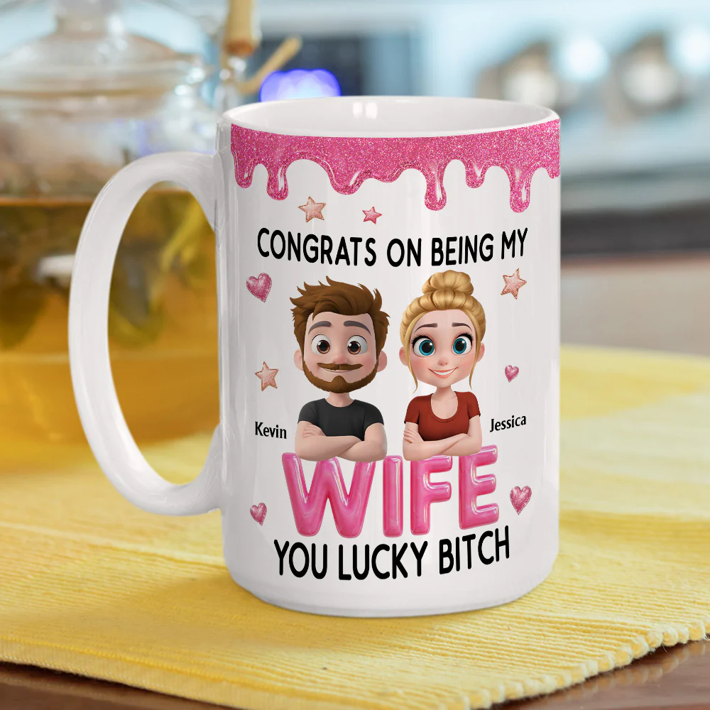 Congrats My Wife - Personalized Custom Coffee Mug - Image 5