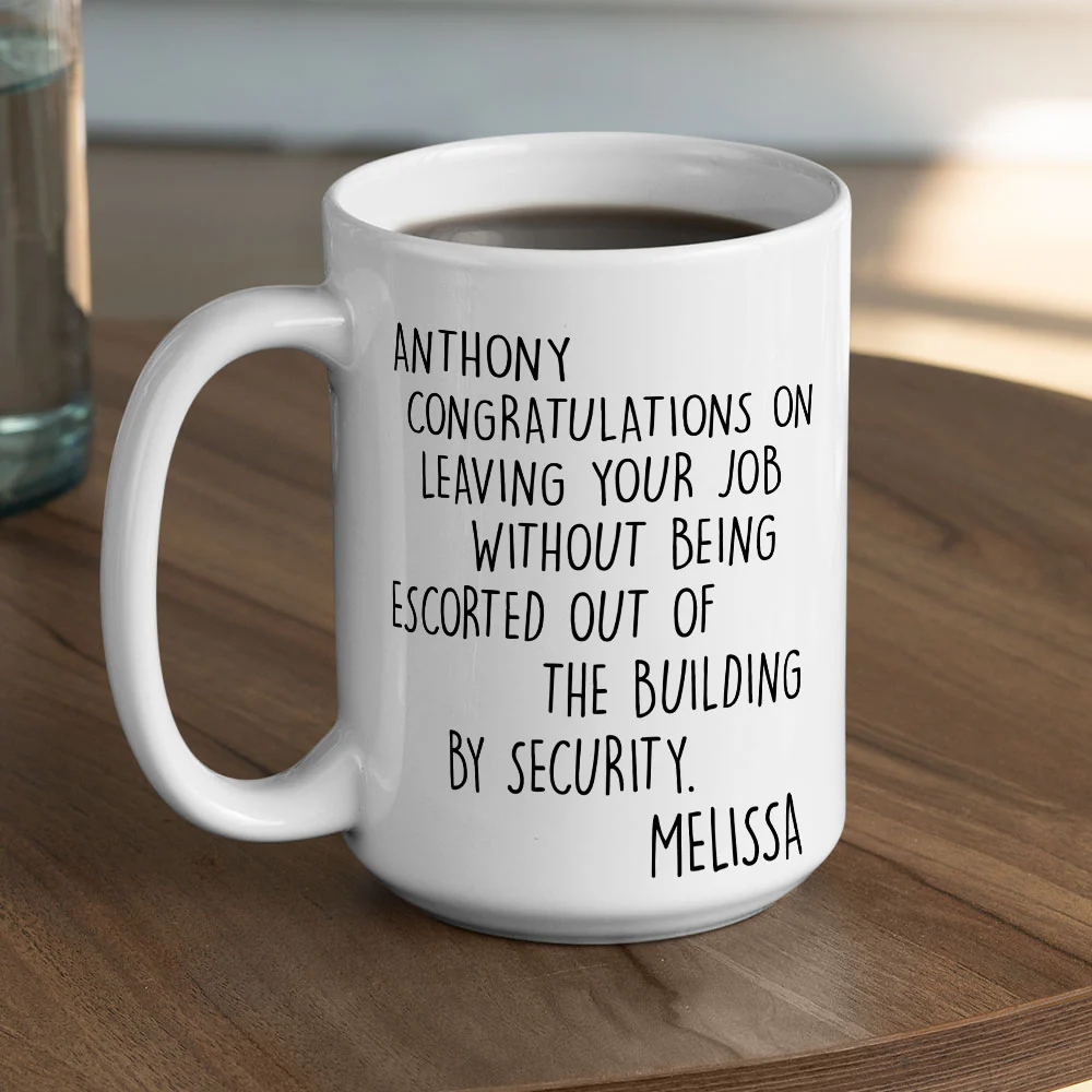 Congrats On A Graceful Exit - Personalized Custom Coffee Mug - Image 4