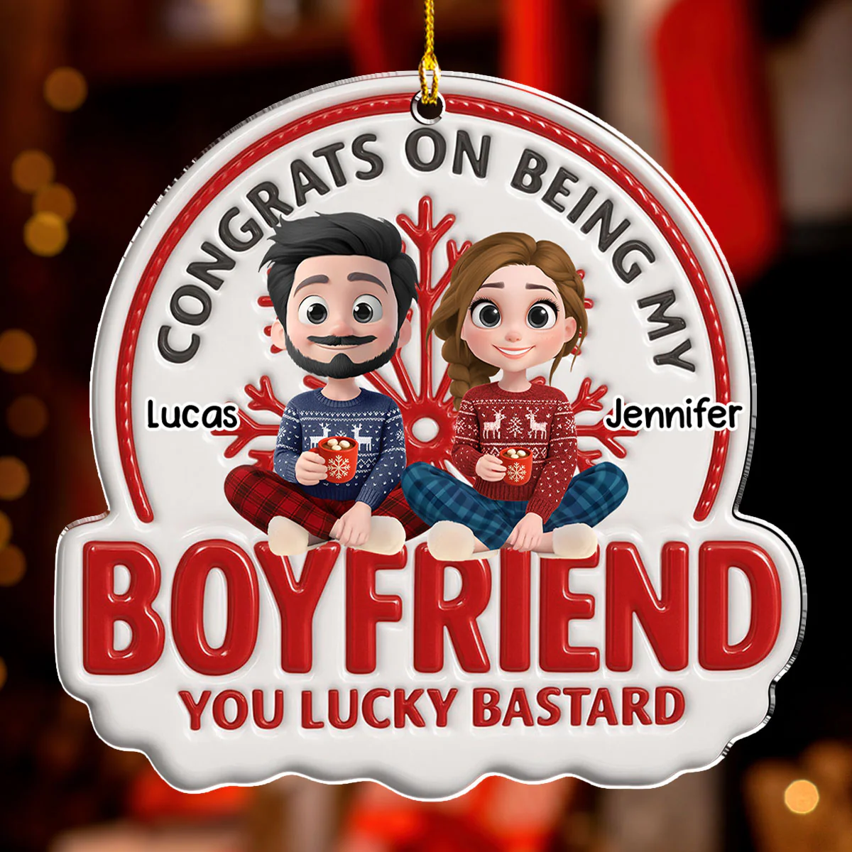 Congrats On Being Mine - Personalized Custom Acrylic Ornament - Image 2