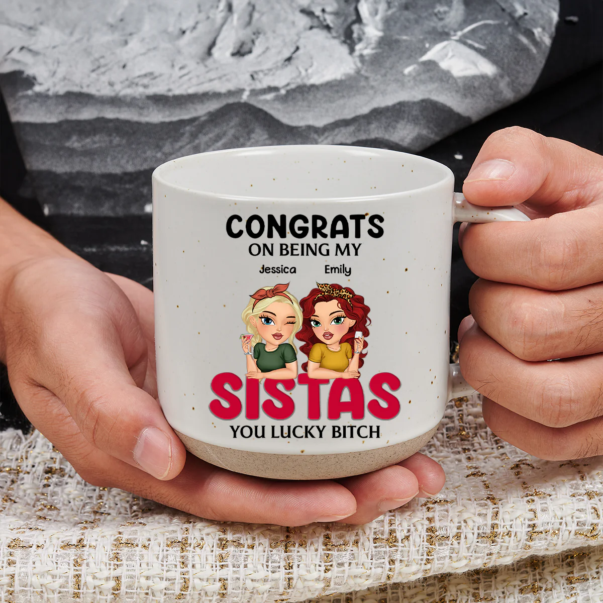 Congrats On Being My Bestie 2024 - Personalized Custom Pottery Mug - Image 4