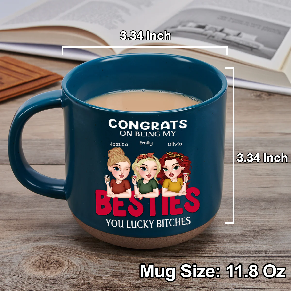 Congrats On Being My Bestie 2024 - Personalized Custom Pottery Mug - Image 5