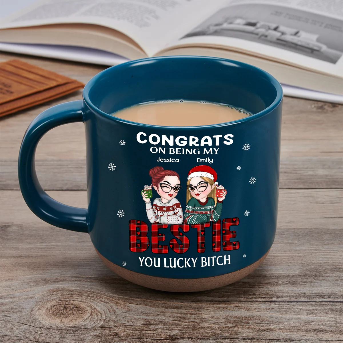 Congrats On Being My Bestie Christmas - Personalized Custom Pottery Mug - Image 3