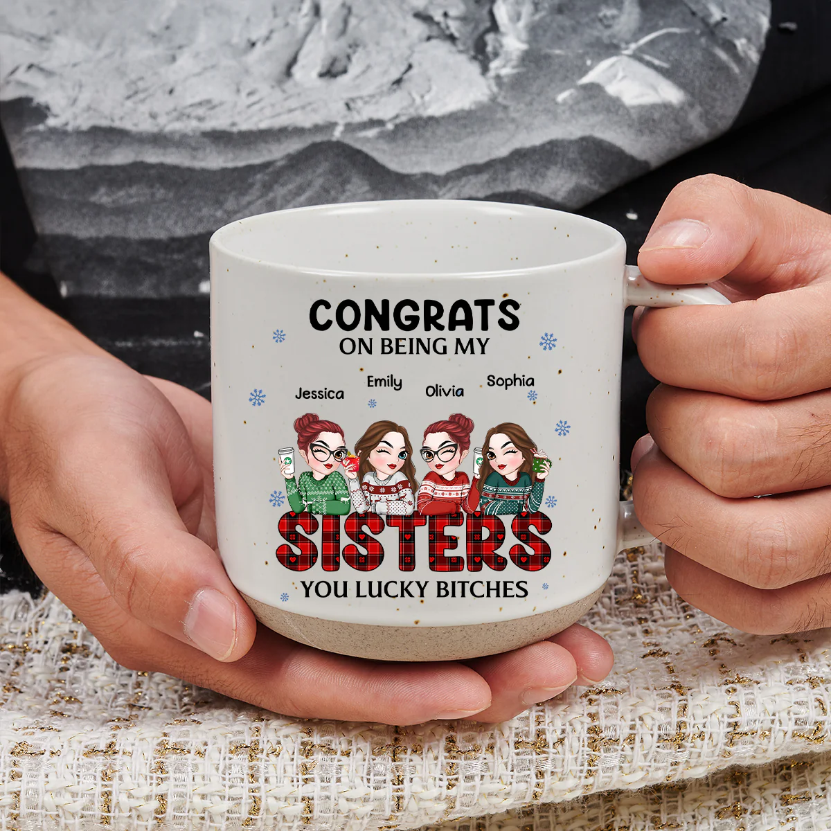 Congrats On Being My Bestie Christmas - Personalized Custom Pottery Mug - Image 4