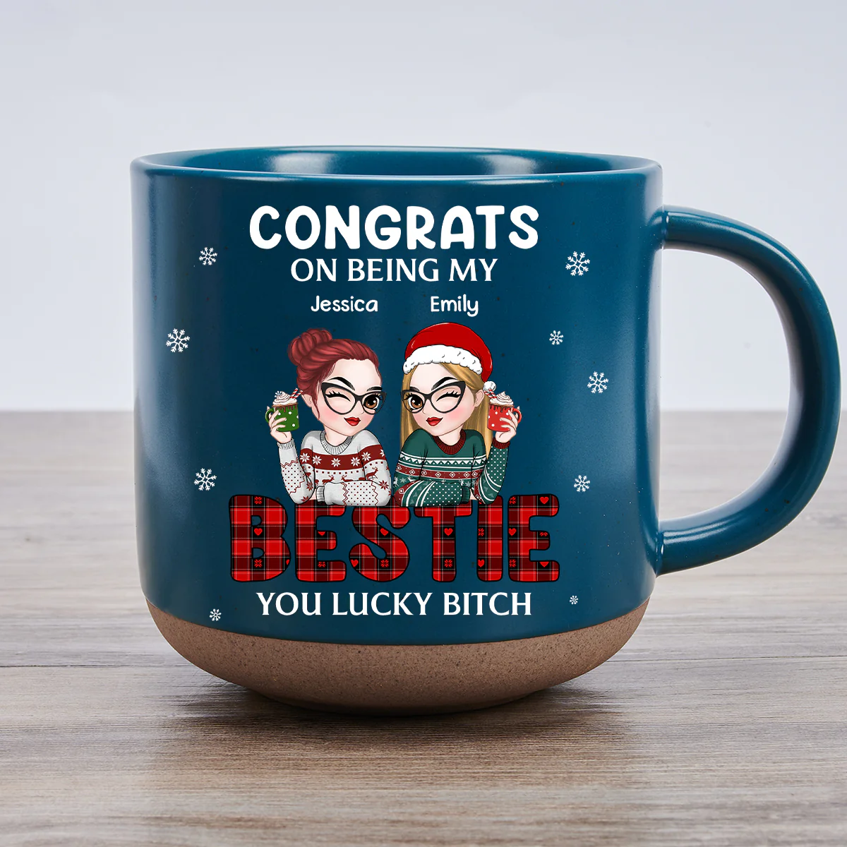 Congrats On Being My Bestie Christmas - Personalized Custom Pottery Mug - Image 5