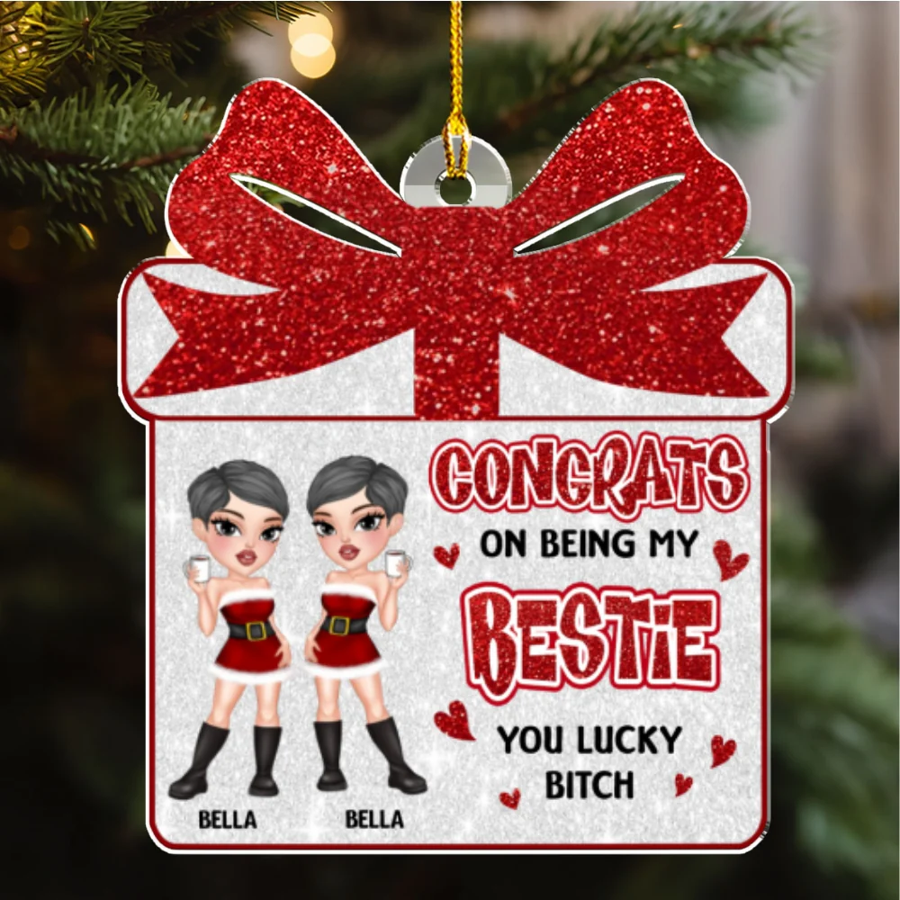 Congrats On Being My Bestie - Personalized Custom Acrylic Ornament - Image 4