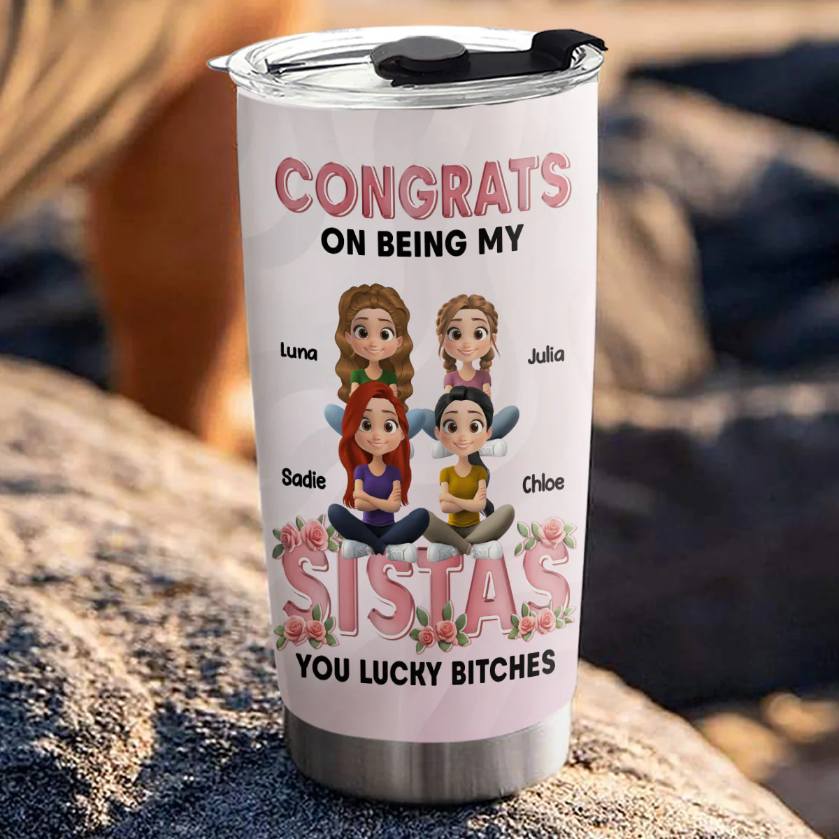 Congrats On Being My Bestie - Personalized Custom Tumbler - Image 3