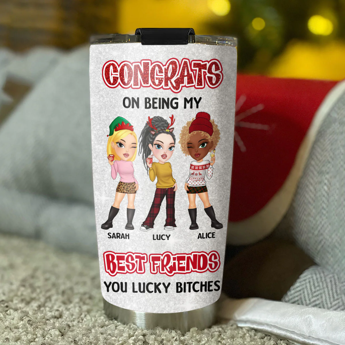 Congrats On Being My Bestie - Personalized Custom Tumbler - Image 4