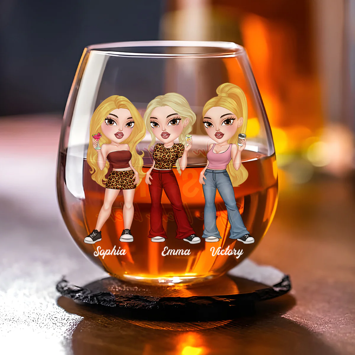 Congrats On Being My Bestie - Personalized Custom Wine Glass - Image 2