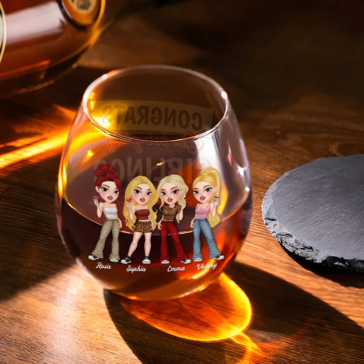 Congrats On Being My Bestie - Personalized Custom Wine Glass - Image 3