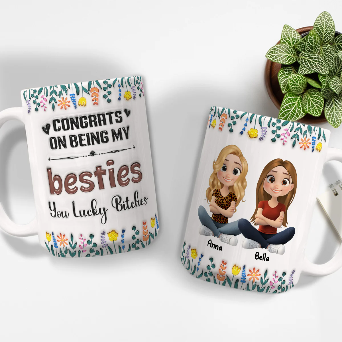 Congrats On Being My Forever Bestie - Personalized Custom 3D Inflated Effect Mug - Image 7