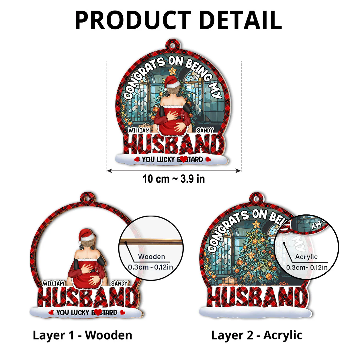 Congrats On Being My Boyfriend - Personalized Custom Suncatcher Ornament - Image 3