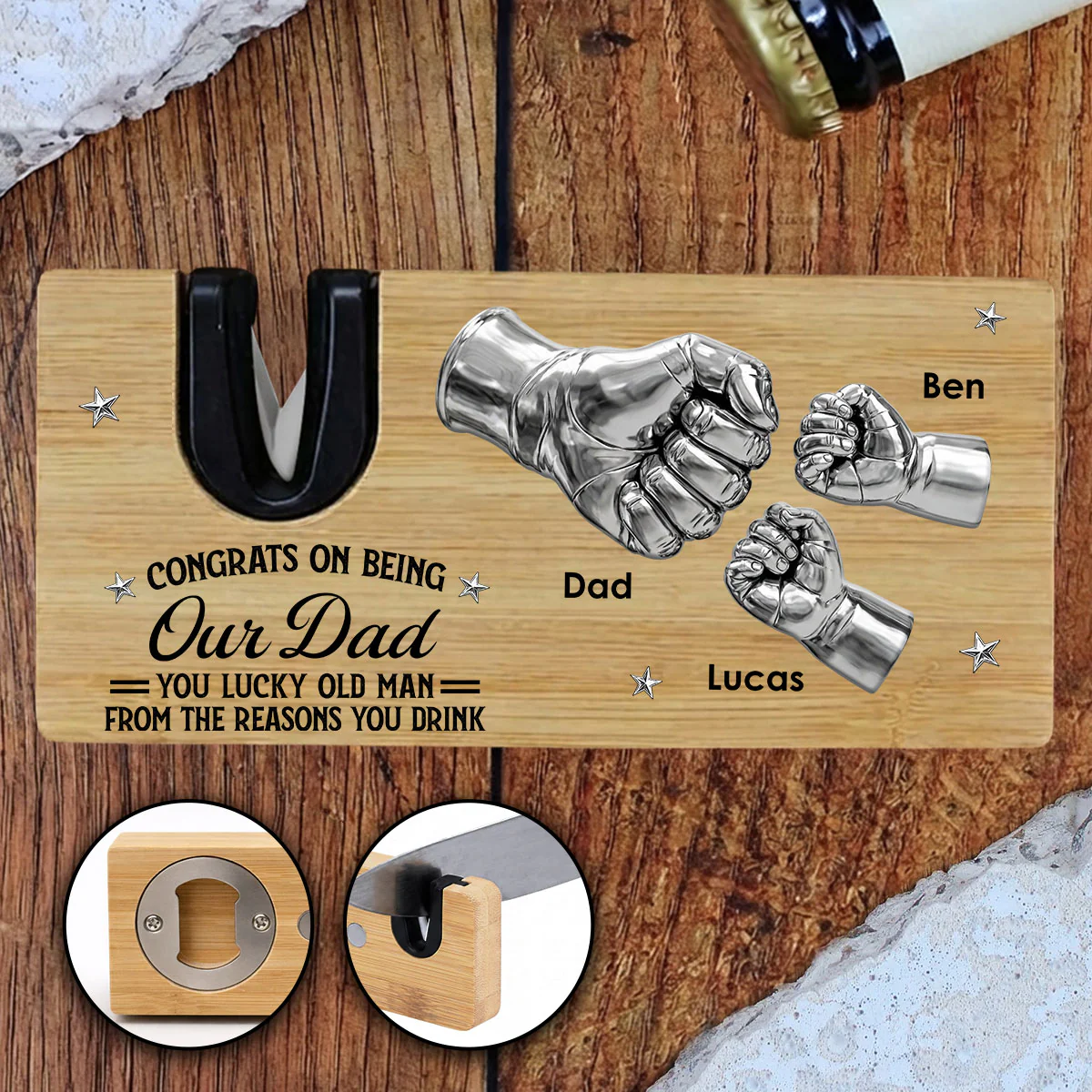 Congrats On Being My Dad - Personalized Custom Opener Sharpener Stowel