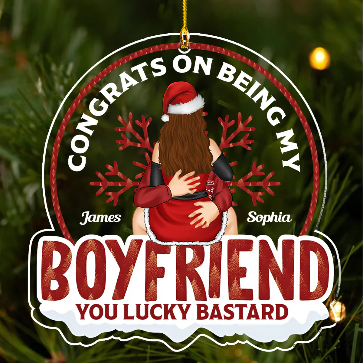 Congrats On Being My Husband - Personalized Custom Acrylic Ornament - Image 5