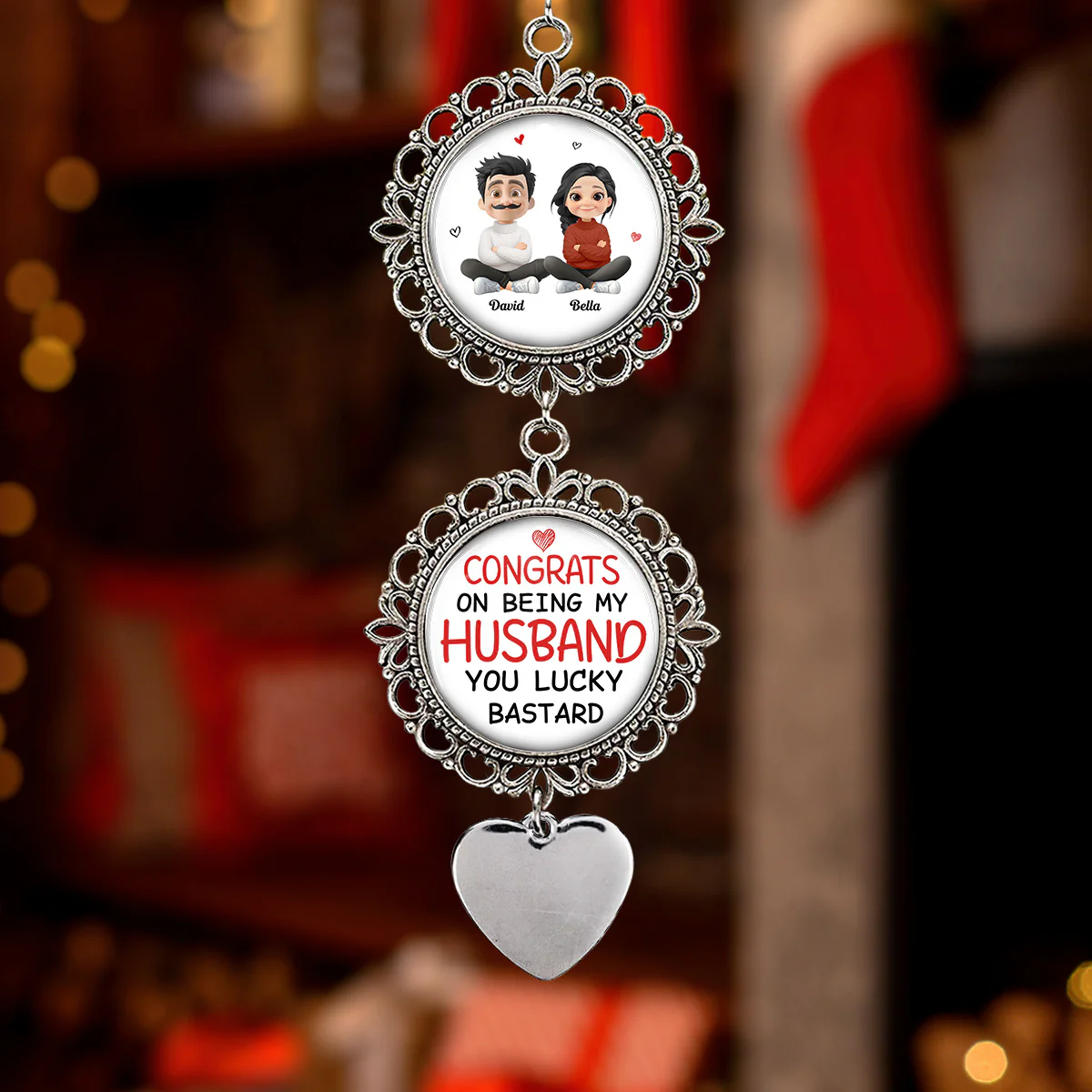 Congrats On Being My Husband  - Personalized Custom Charming Ornament