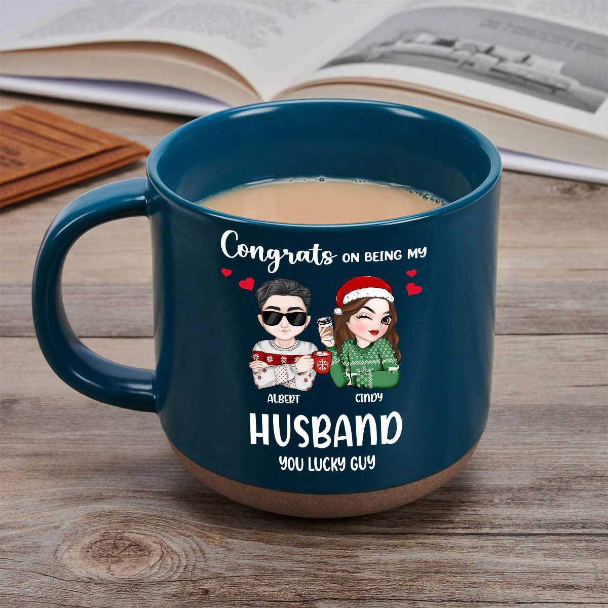 Congrats On Being My Husband - Personalized Custom Pottery Mug - Image 2