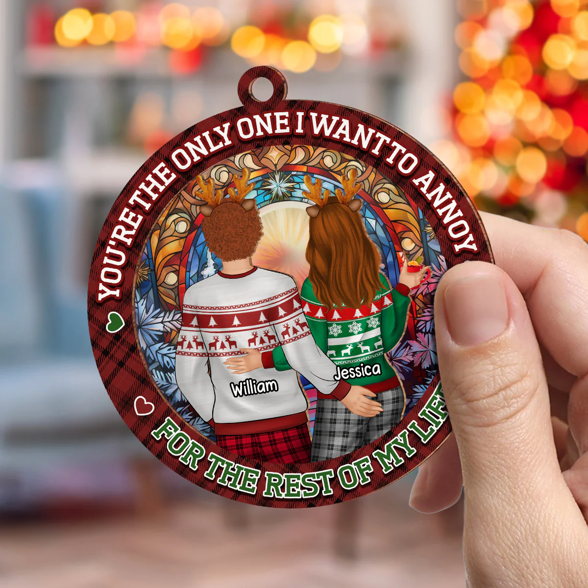 Congrats On Being My Husband - Personalized Custom Suncatcher Ornament - Image 4