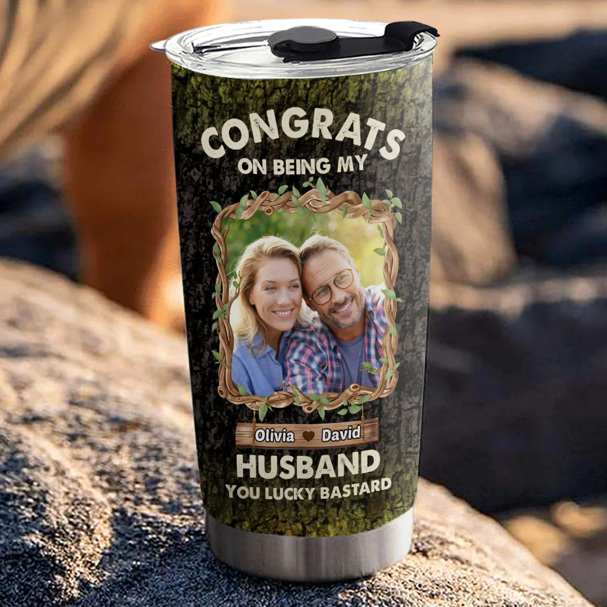 Congrats On Being My Husband - Personalized Custom Tumbler - Image 4