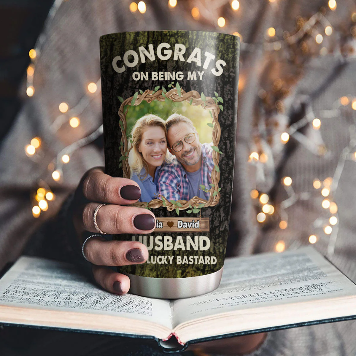 Congrats On Being My Husband - Personalized Custom Tumbler - Image 5