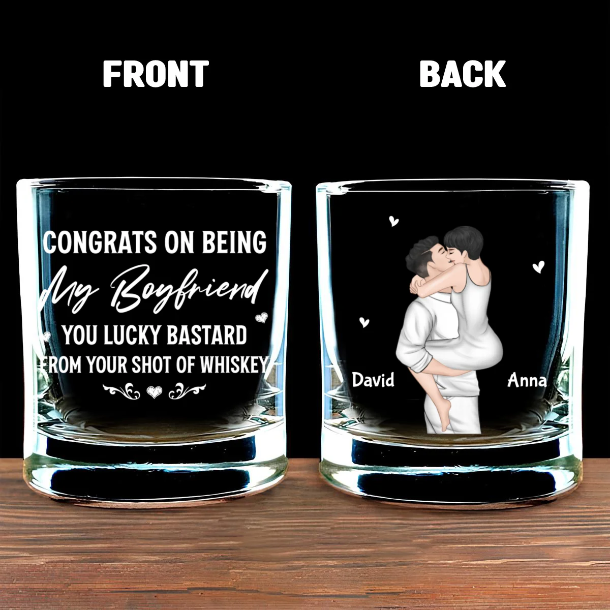 Congrats On Being My Husband - Personalized Custom Whiskey Glass - Image 6