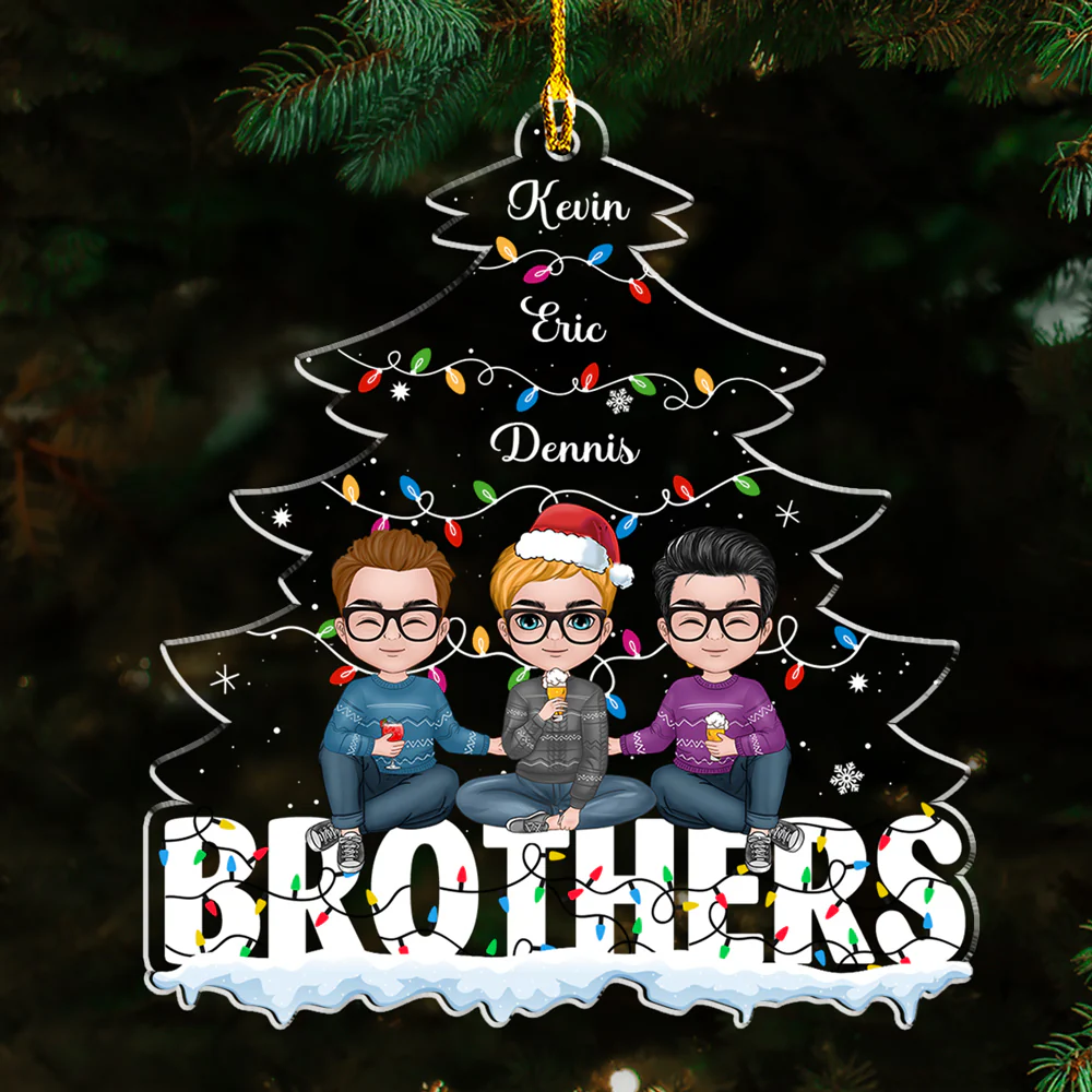 Congrats On Being My Siblings - Personalized Custom Acrylic Ornament - Image 4