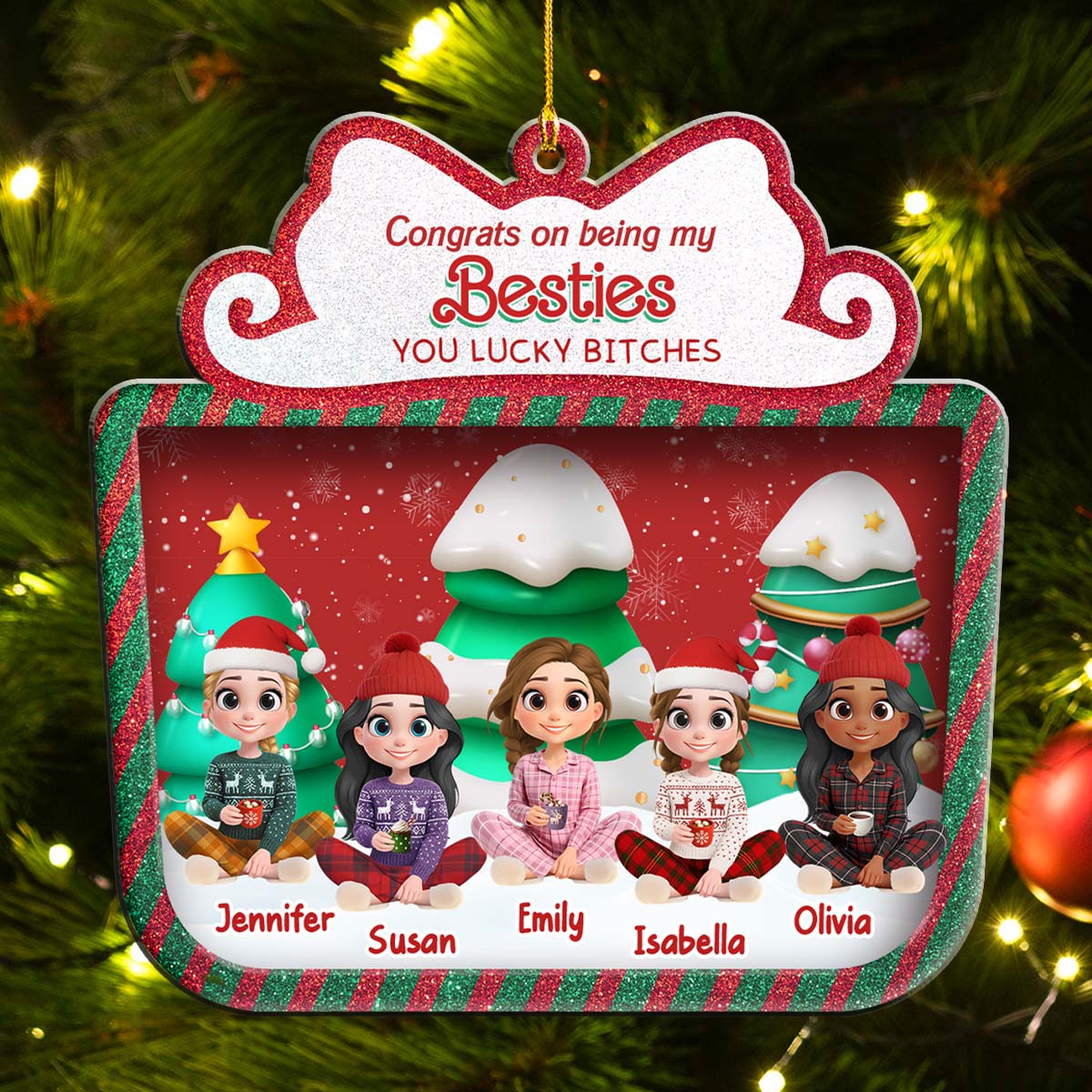 Congrats On Slay Friends - Personalized Custom Acrylic Ornament - Image 4