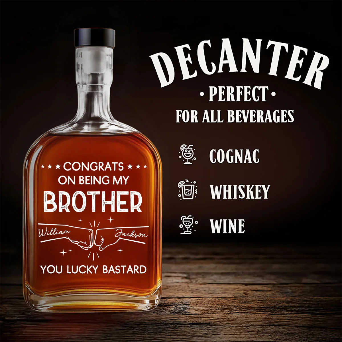 Congrats - Personalized Custom Spirits Decanter - Image 4